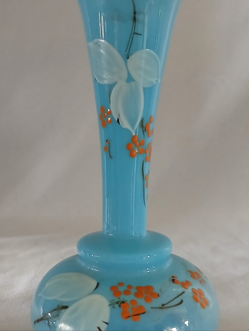 Antique Blue Opaline Glass Vase